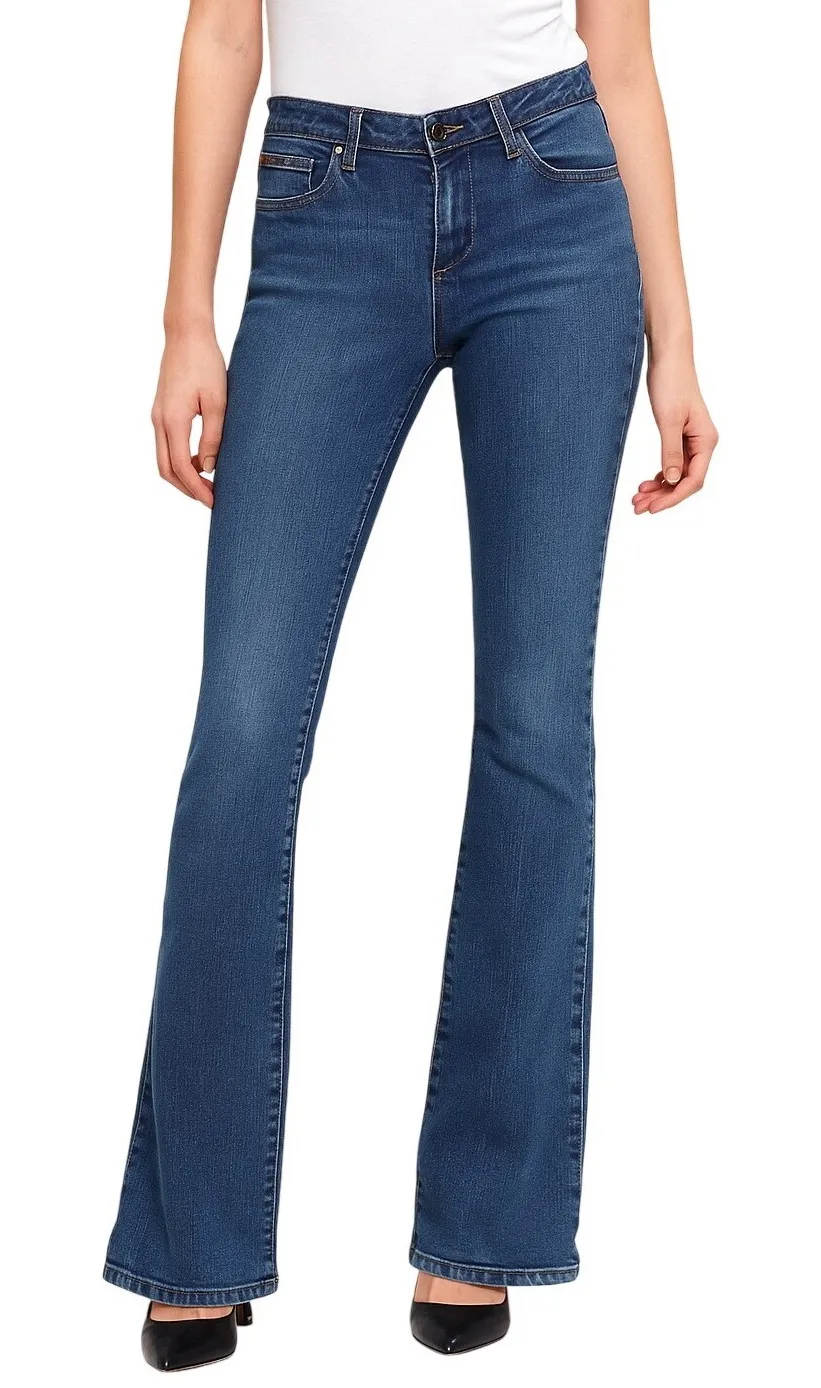 Women's Size 30 Bootcut Jeans | Low Rise Stretch Denim Blue Medium Wash - Image 1
