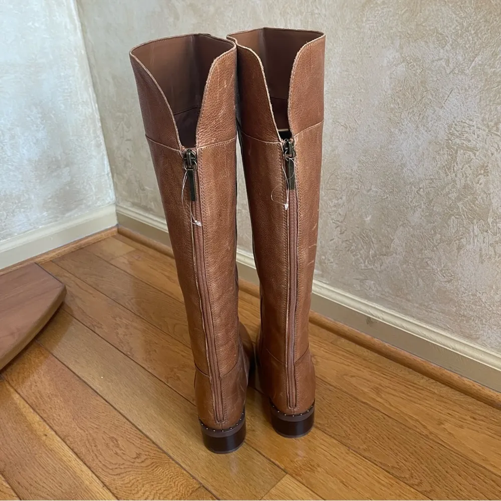 Franco Sarto Women's L-Daya Wide Calf Brown Leather Over the knee Boots Sz 8 - Image 5