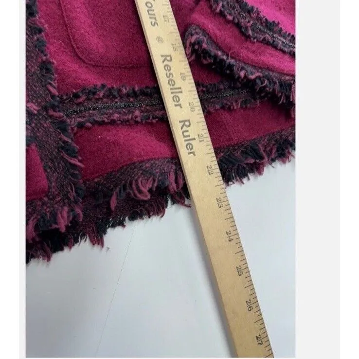 Karl Lagerfeld Blazer Womens Small Red Fringe Detail Jacket‎ Wool Blend - Image 6