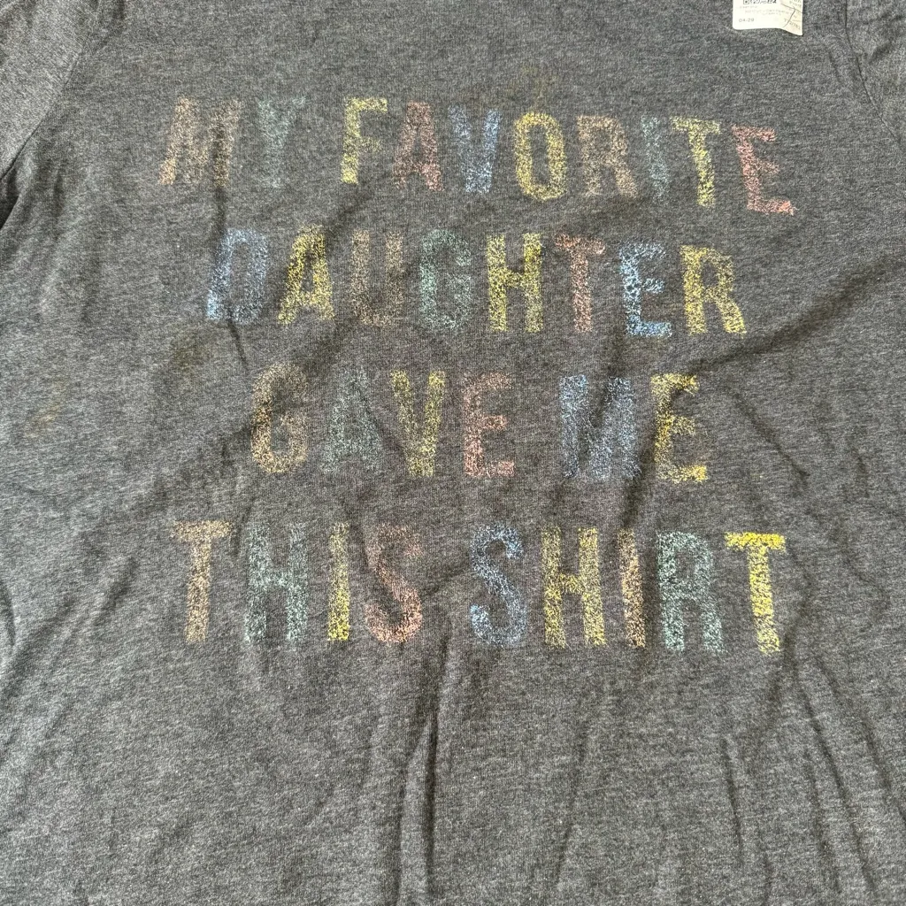 Bella Canvas “My Favorite Daughter Gave Me This Shirt” Tee Large Gray Cotton - Image 3