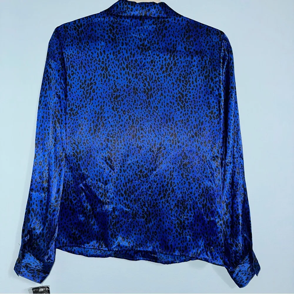 🦋 NWT Kasper & Company Petite Button Silk Leopard Blouse 2P - Image 9