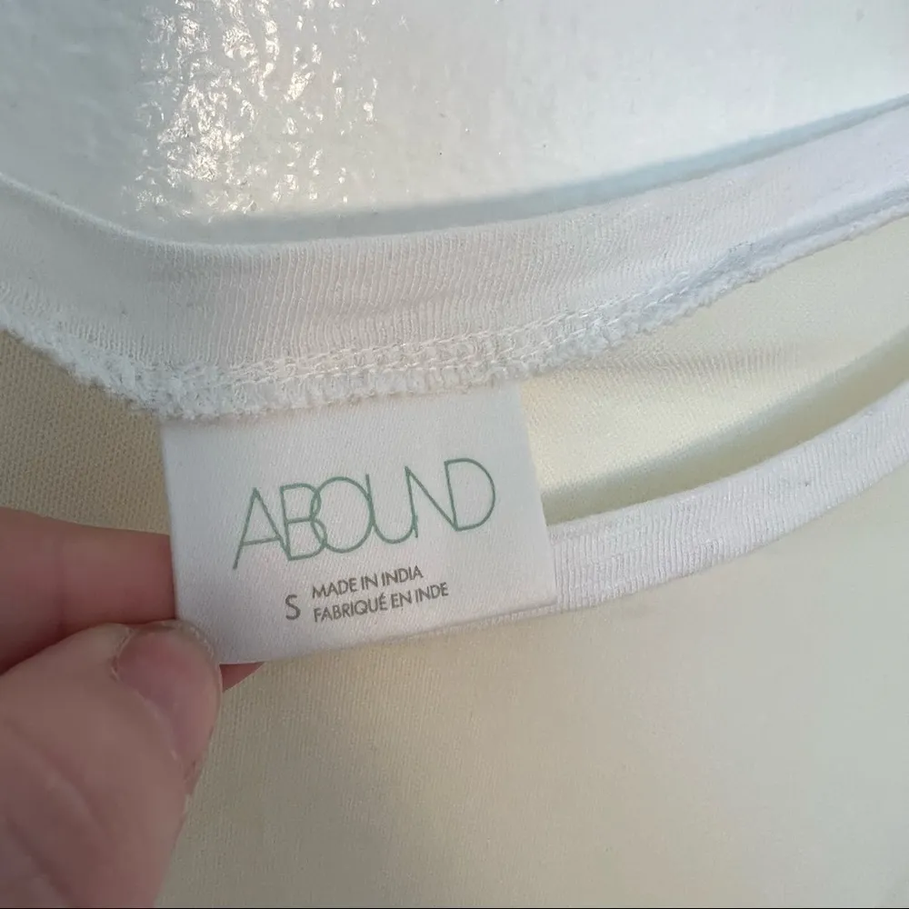 Abound Ruffle Peplum Blouse Bell Sleeve White Mesh - Image 8