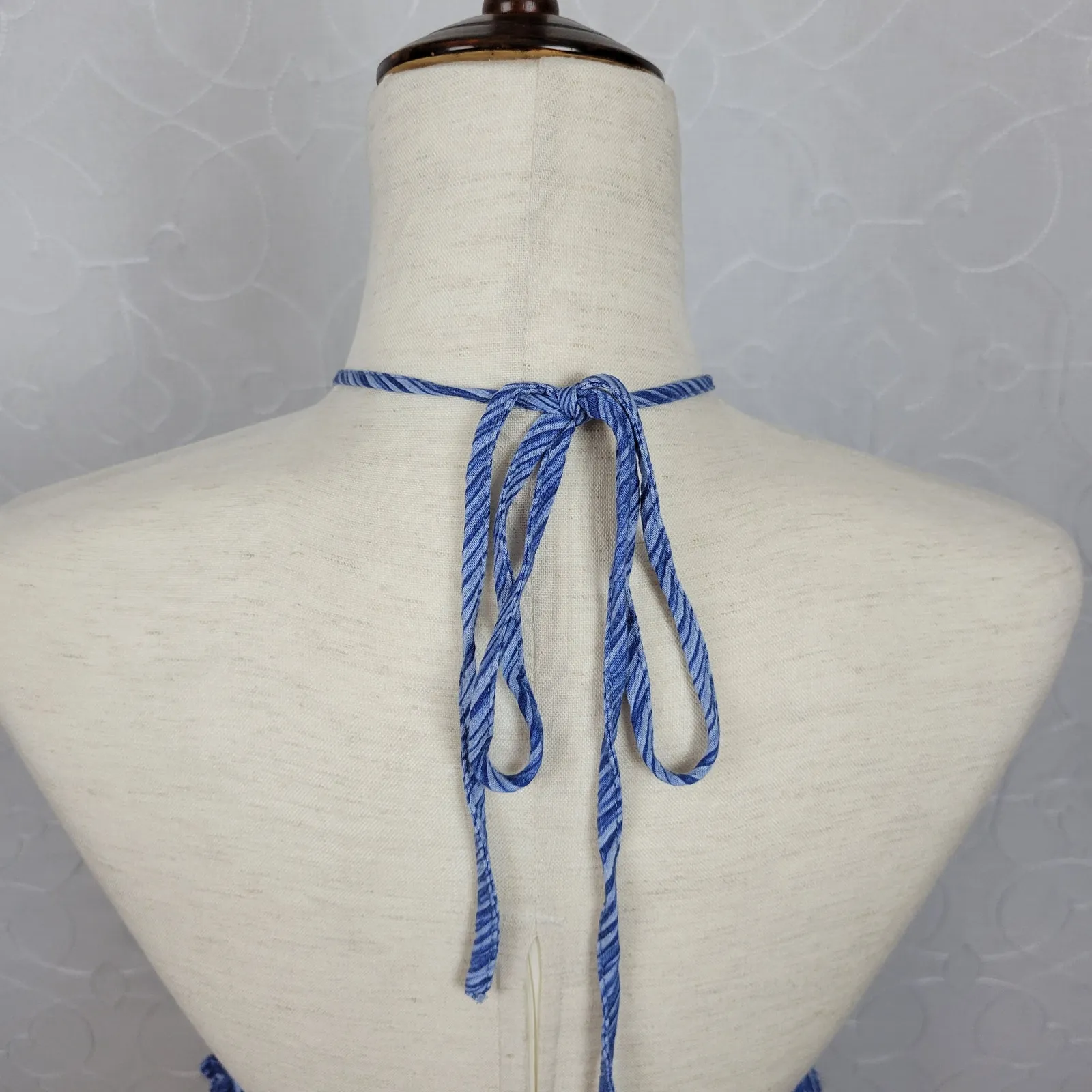 Lulus Womens‎ Downright Darling Dress Medium Blue Halter Open Back Mini Rodeo - Image 7