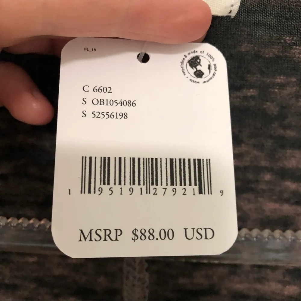 Free People Movement Long Sleeved Burnout Tee Shirt Side Split New Medium - Image 5