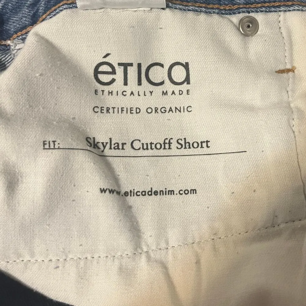 ÉTICA Skylar Cut Off Shorts Women's sz. 26 Blue Organic Cotton Vacation Beachy - Image 9