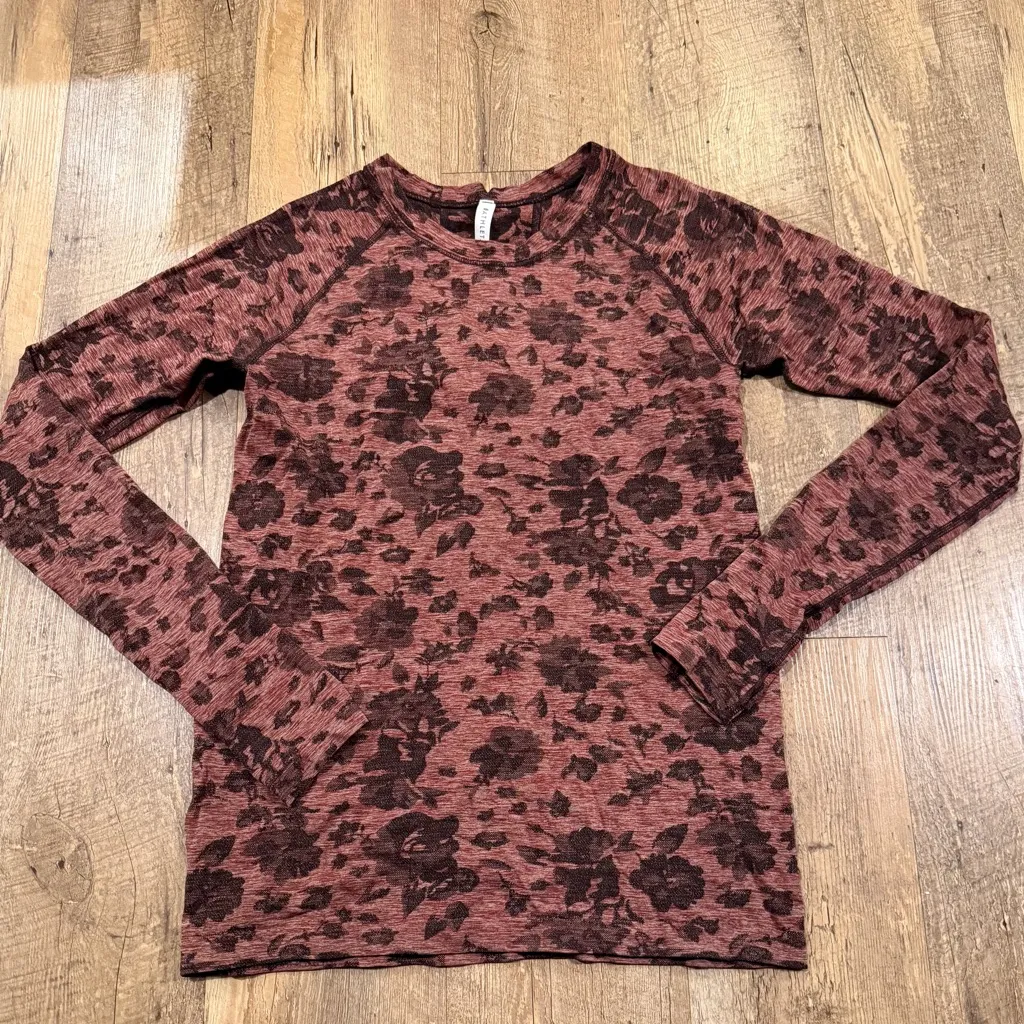 Athleta Momentum Spacedye Floral Seamless Long Sleeve Top Small - Image 2