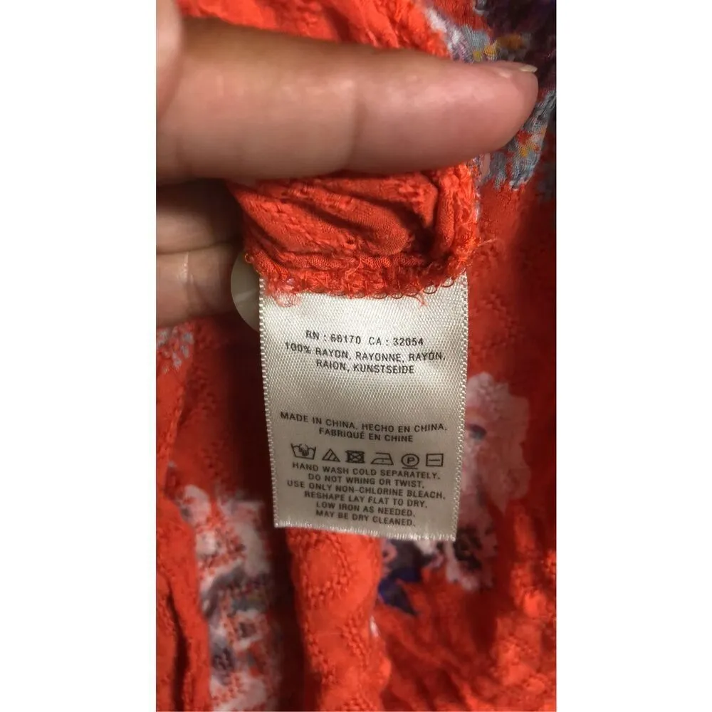 254. Mauve Anthropologie flowy floral blouse size 4 Red - Image 7