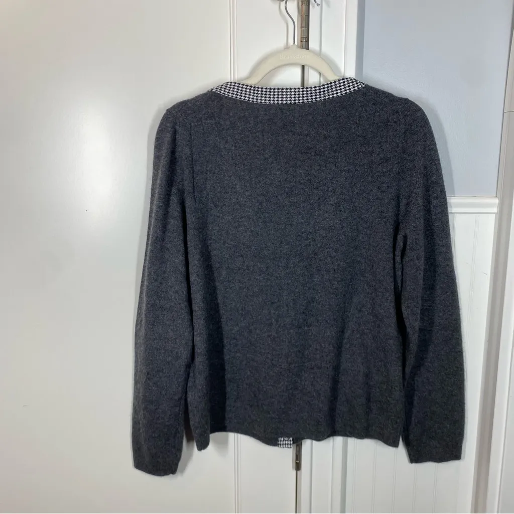 Anthropologie Anthro Maeve Contrast-Trim 100% Cashmere Cardigan size xl READ - Image 8