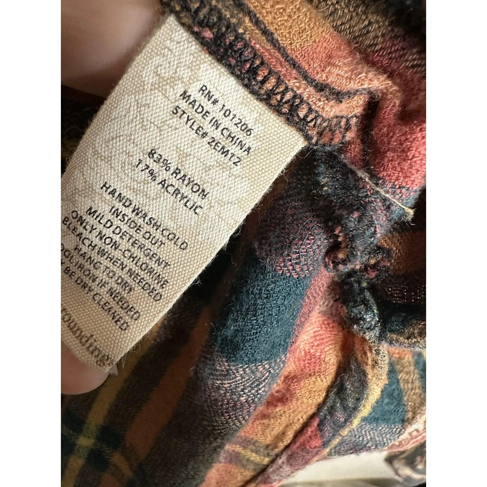 Soft Surroundings Shirt Womens Small Patchwork Floral Plaid Leopard Boho Top - Image 5