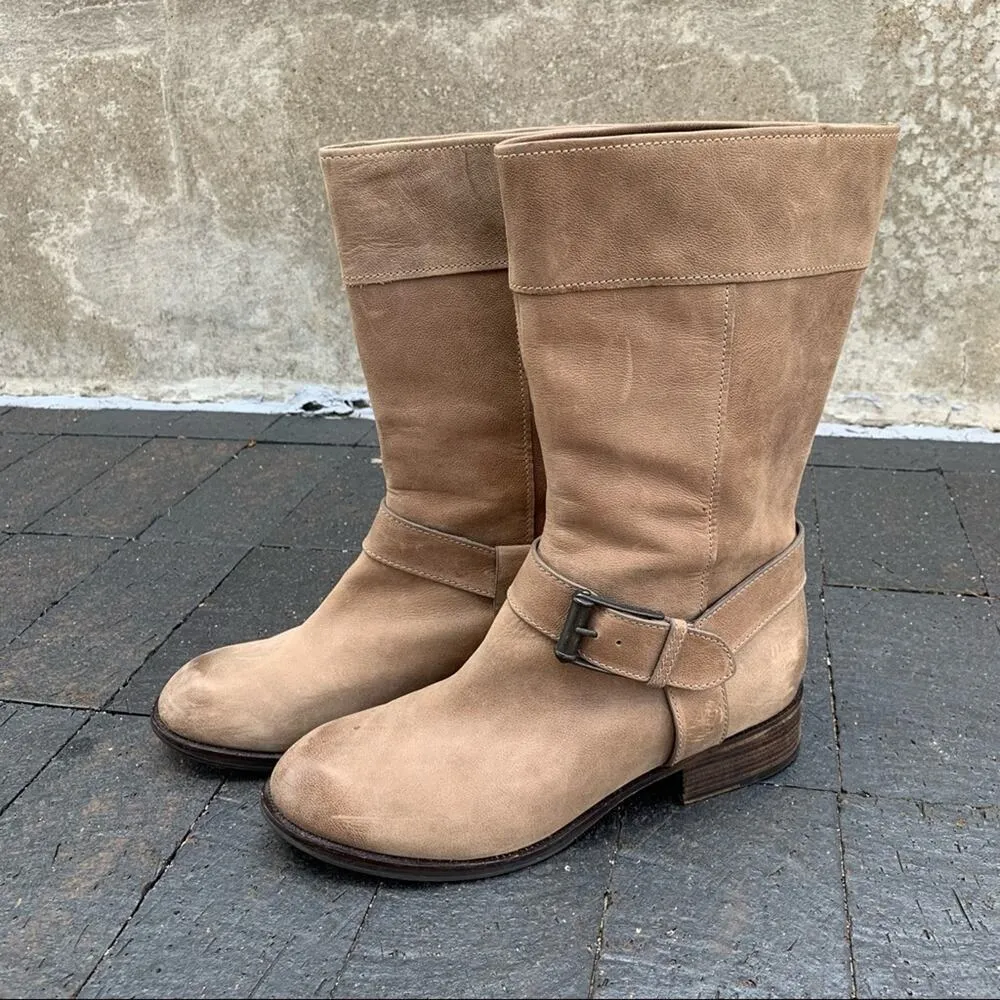 Cole Haan Nike Air beige tan riding moto boots 10M - Image 4