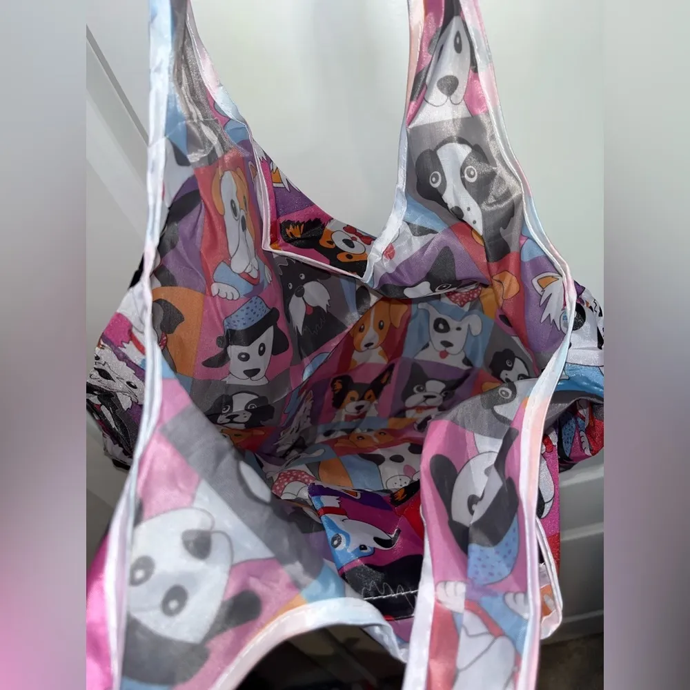 Polyester Large Foldable Portable Shopping Bag / Large Capacity Tote Bag Dogs - Image 5