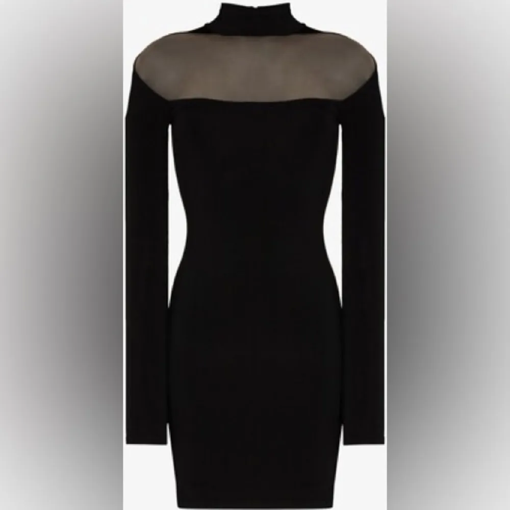 Mugler Black Mesh Panel Dress Size L - Image 4