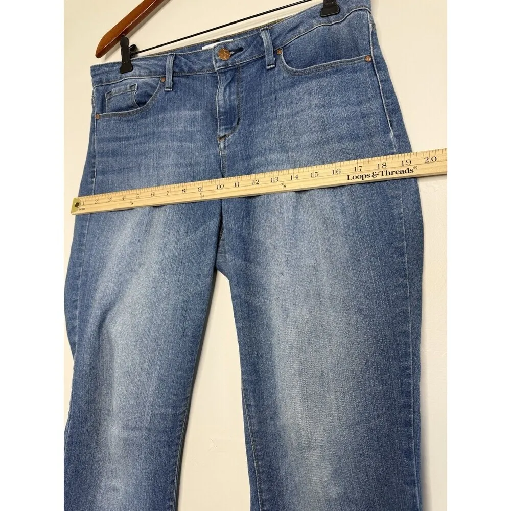 Jessica simpson jeans 10 rolled crop skinny blue dark wash mid rise denim - Image 8