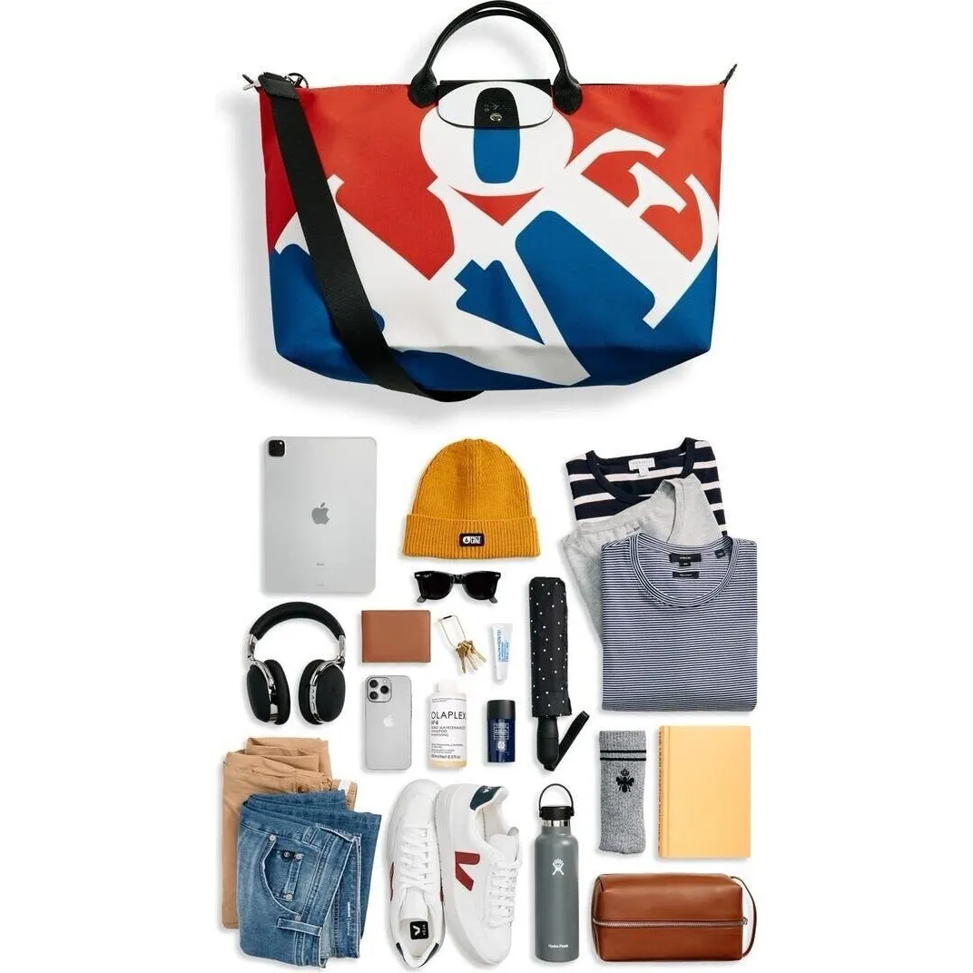 Longchamp Le Pliage X Robert Indiana LOVE Canvas XLarge Travel bag New - Image 3