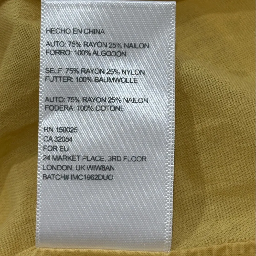 Urban Outfitters Mini Dress Tie-Front Sweetheart Ruffle Puff Sleeve Yellow XS - Image 12