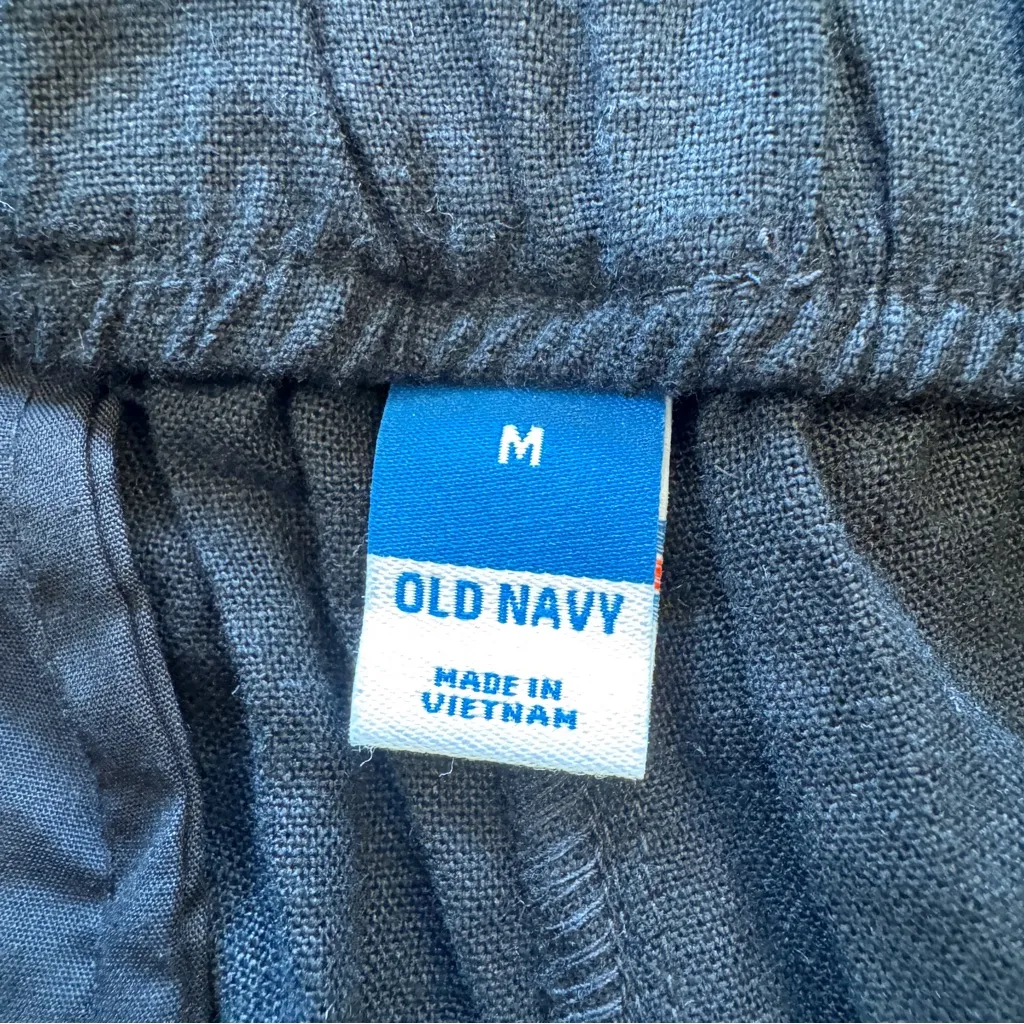 Old Navy Pants Womens Medium‎ High-Waisted Linen Blend Straight Zip Dress Pants - Image 5