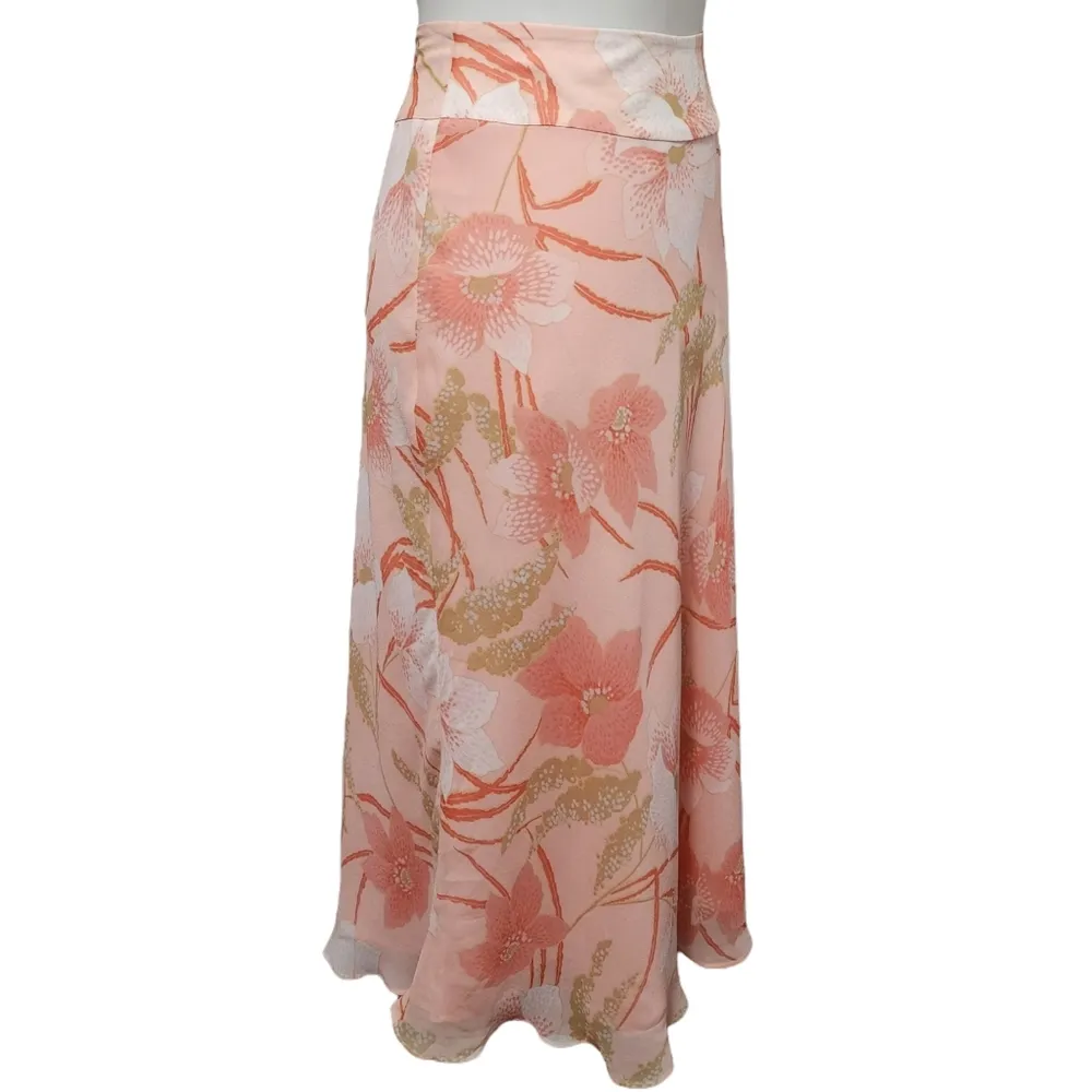 Pendleton  peach floral silk skirt size 6p - Image 2