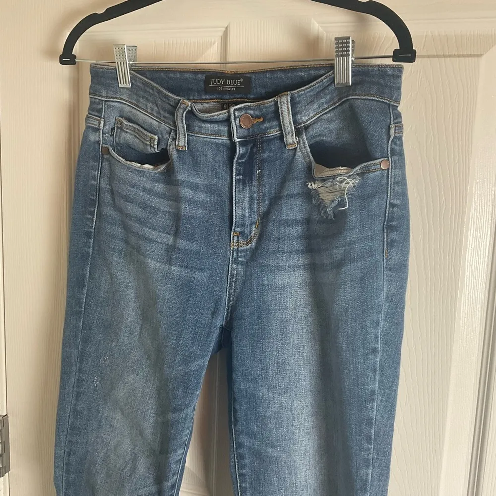 Judy Blue distressed Hem High Waist Skinny Jeans 9/29 - Image 6