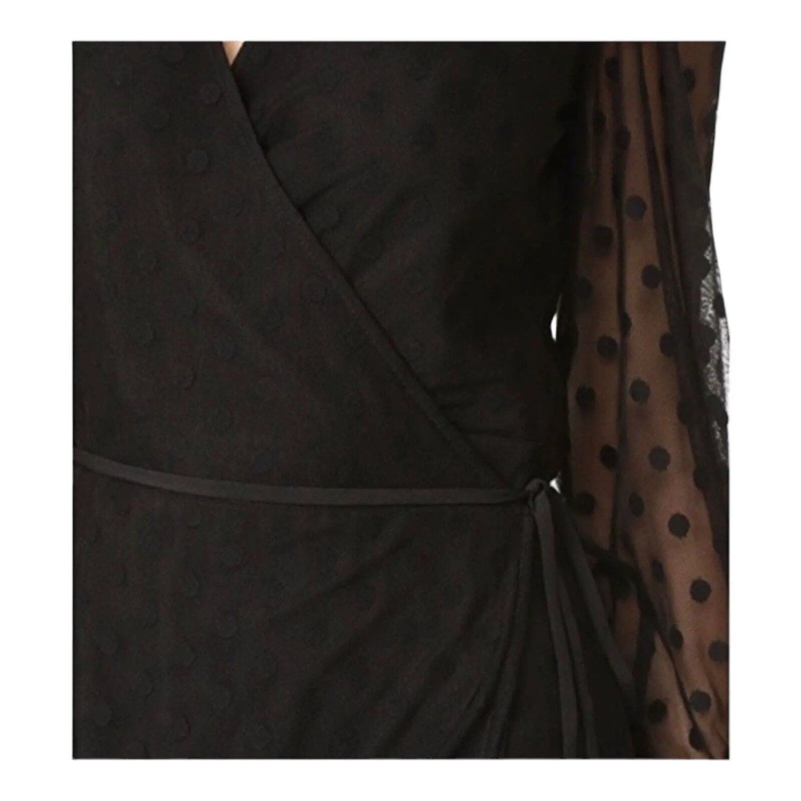 Yumi Kim Wicked Game Wrap Maxi‎ Dress Swiss Dot Black Small New - Image 5
