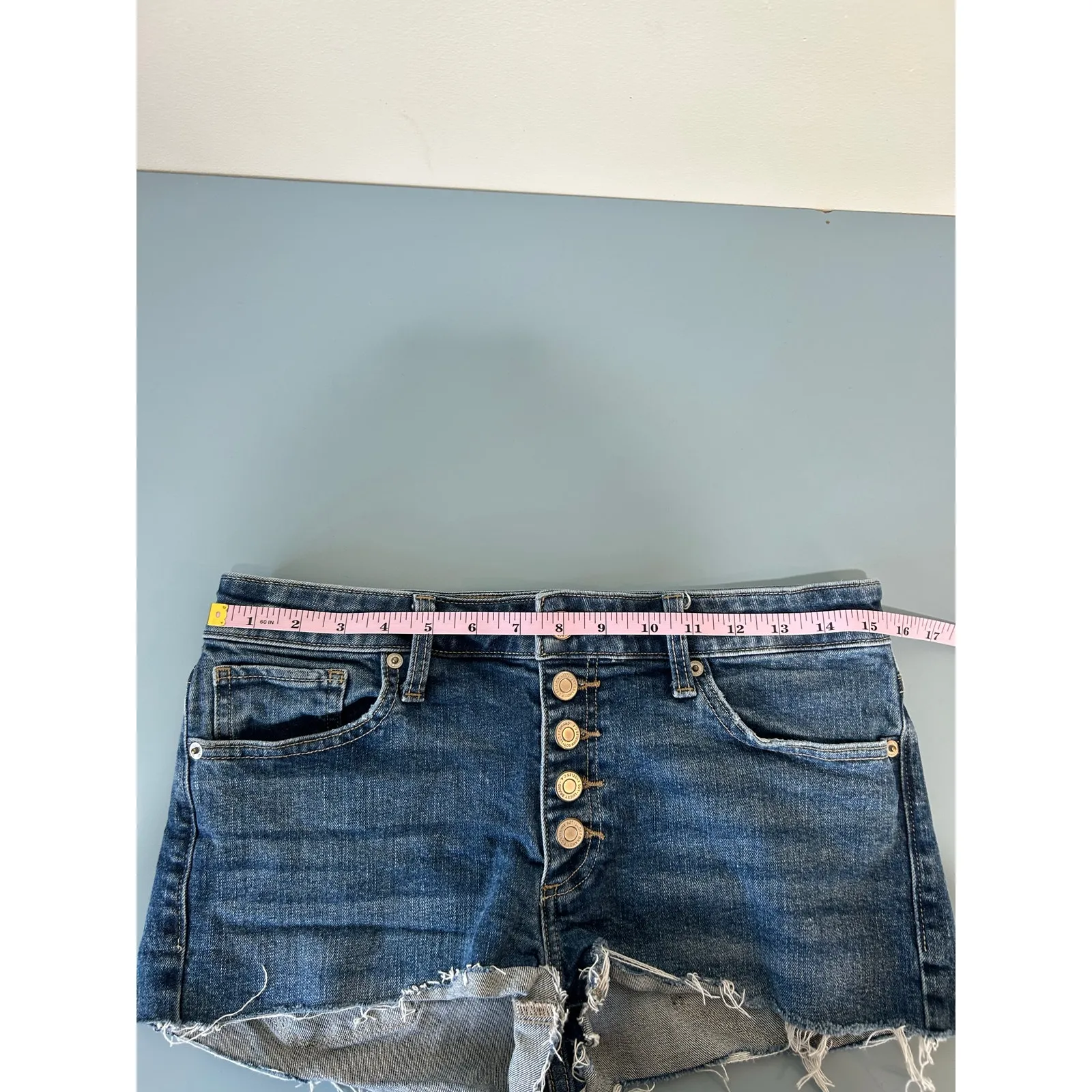 Lucky Brand jeans shorts size 6/28 button front dark wash - Image 7