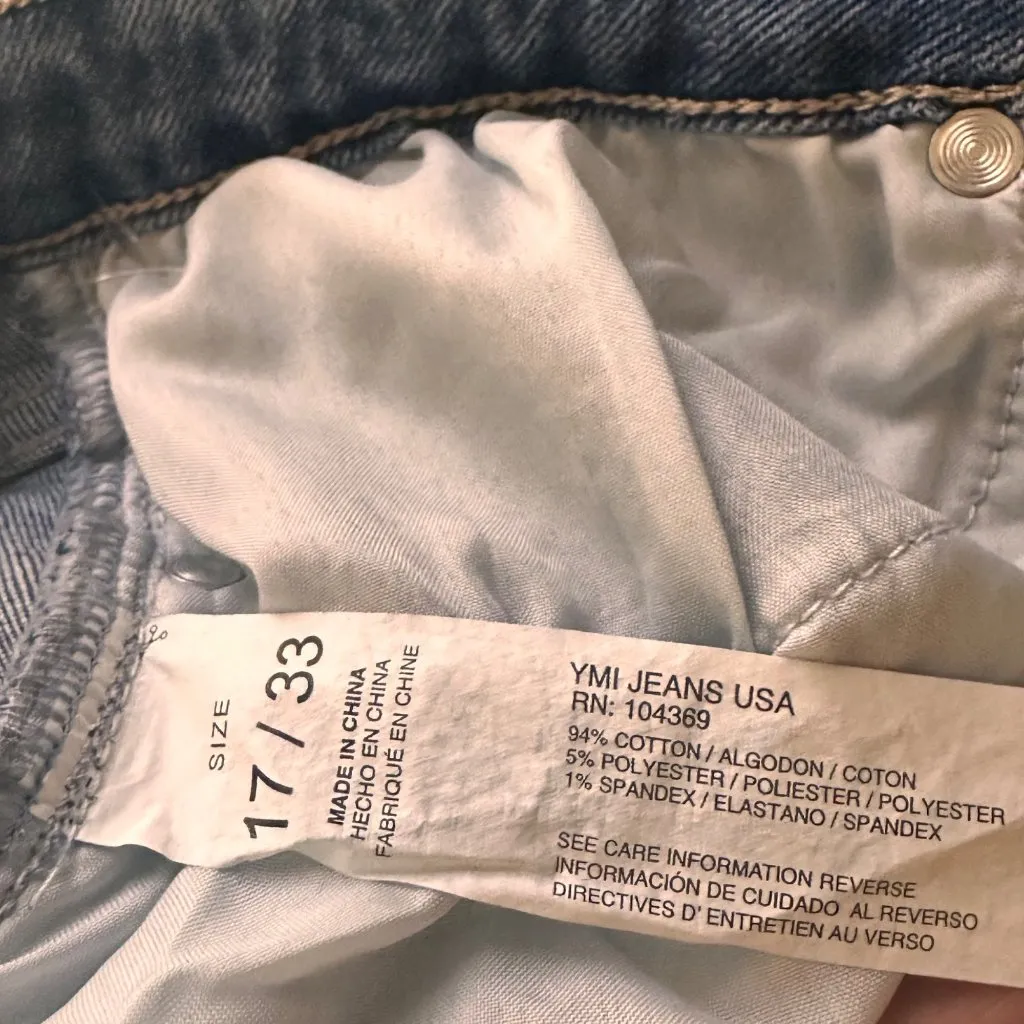 YMI Size 17/30 Womens Distressed Light Wash Straight Leg Jeans NWT - Image 7