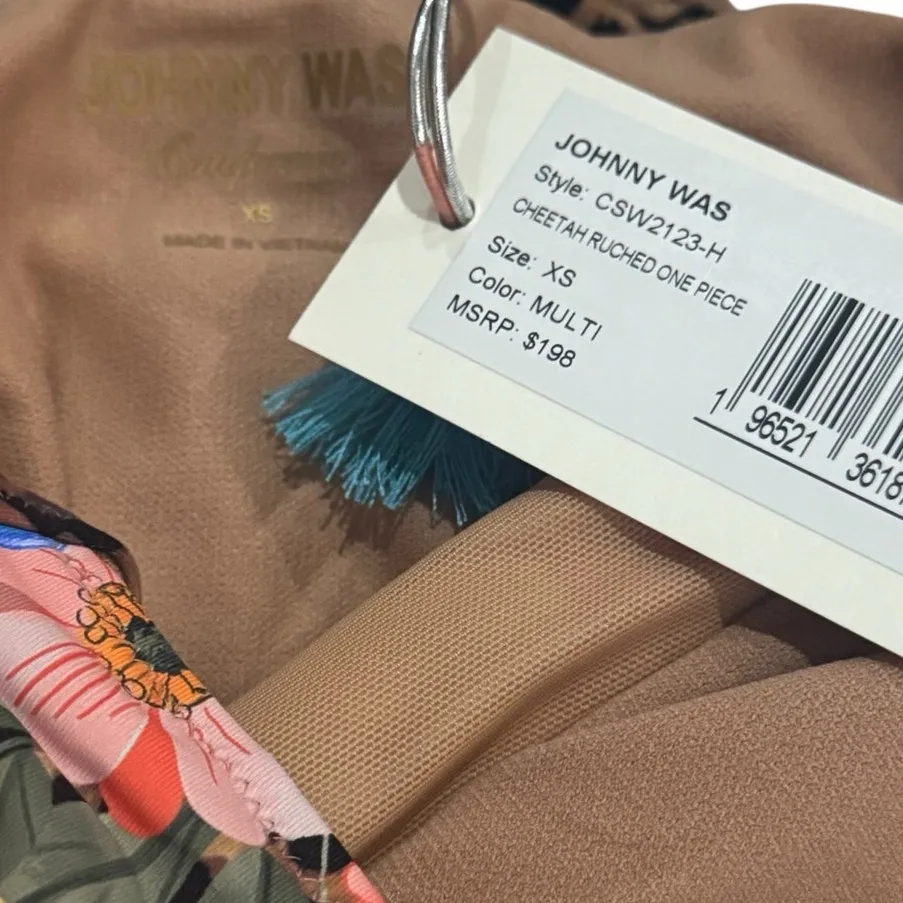 NWT! Johnny Was Cheetah Animal Print Ruched One Piece Swimsuit - Size XS - Image 9