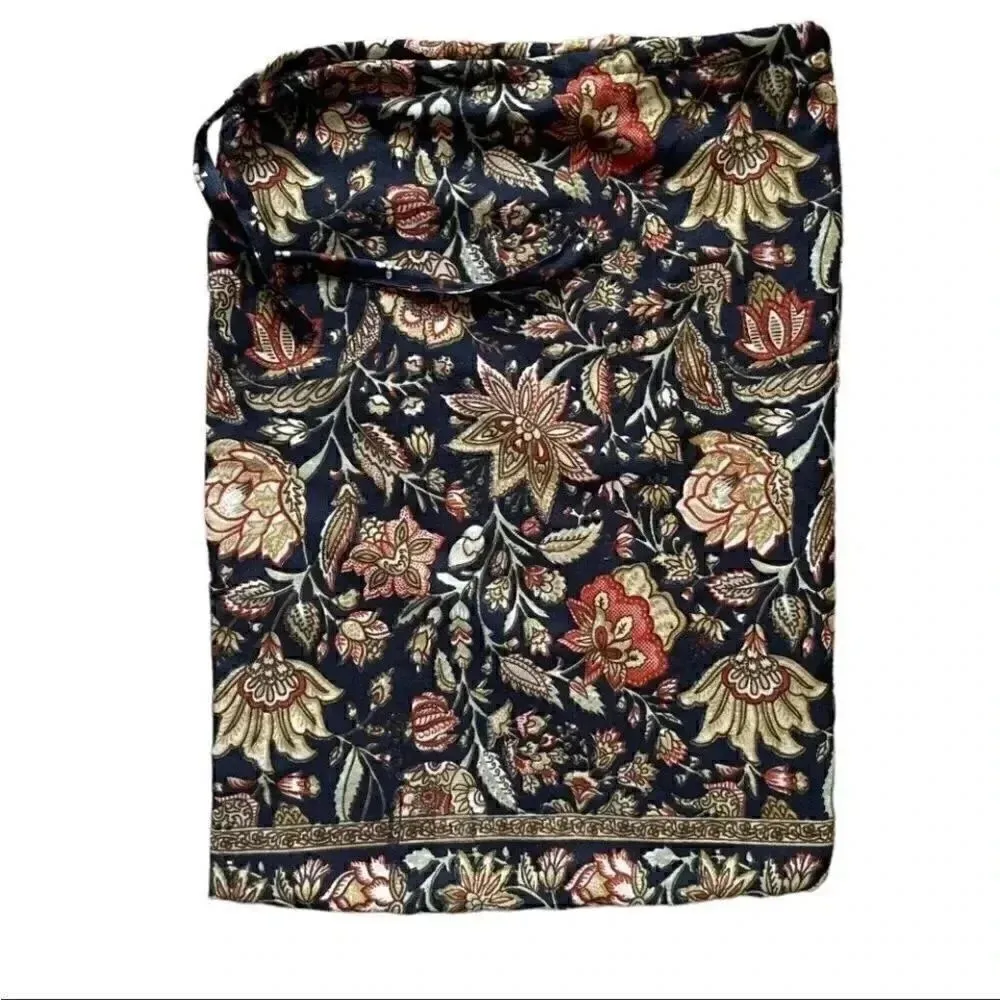 Floral Bohemian Rectangular Fall Lightweight Brown Black Handmade Bag, SZ S Brown - Image 3