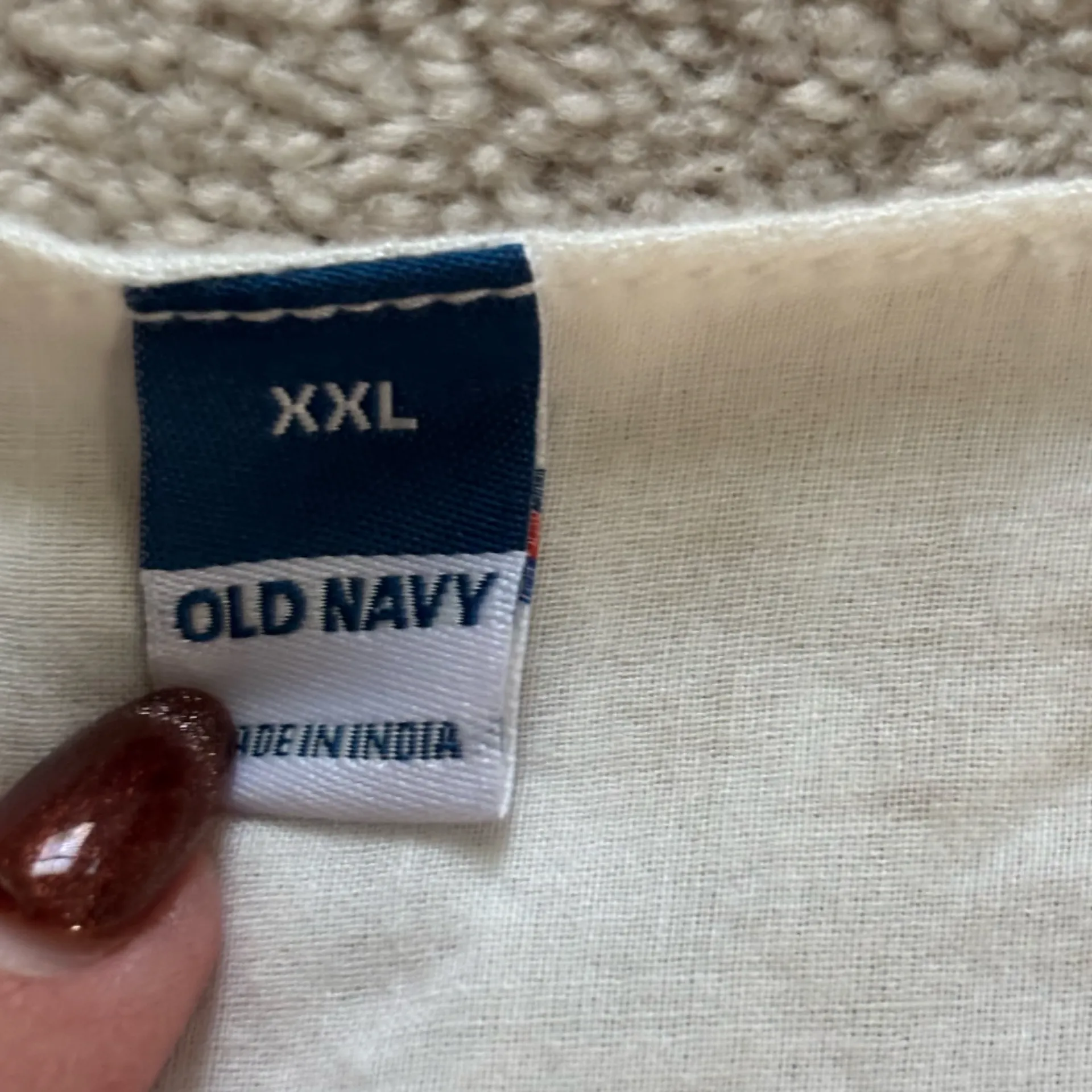 Old Navy Jacquard Mini Swing Dress Beige Geo Pattern - Image 5