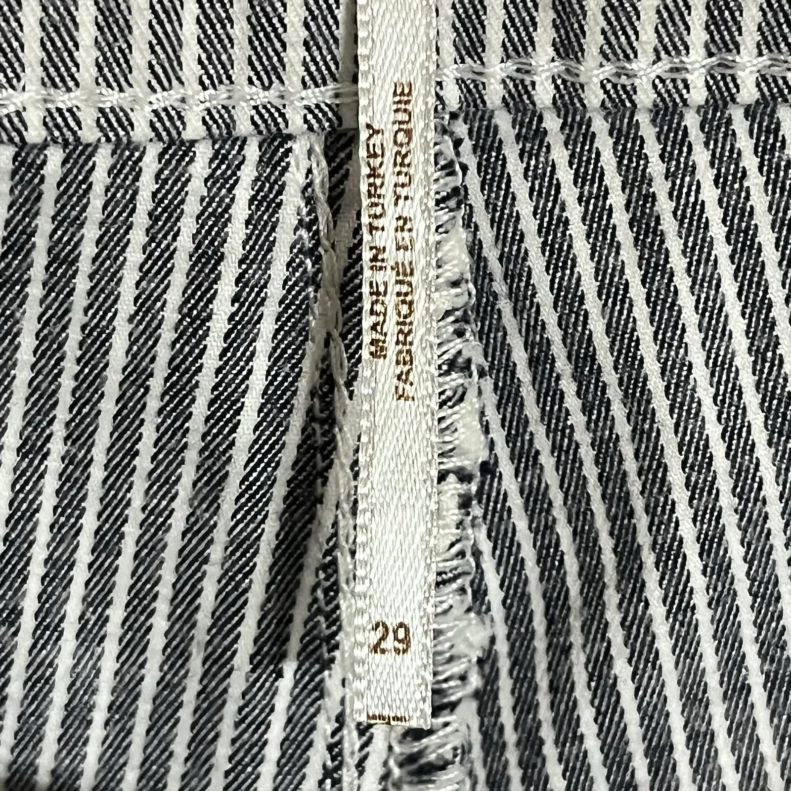 FREE PEOPLE Mid Rise Jeans Womens 29 Blue White Stripe Stretch Jeggings Pants - Image 6