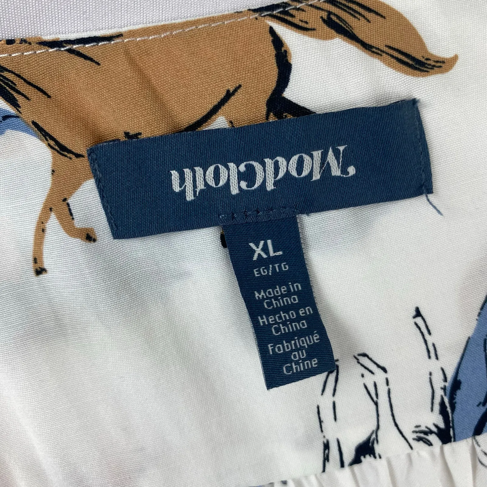 ModCloth Like the Wind Horse Print V Neck Sleeveless Blouse XL Equestrian - Image 6