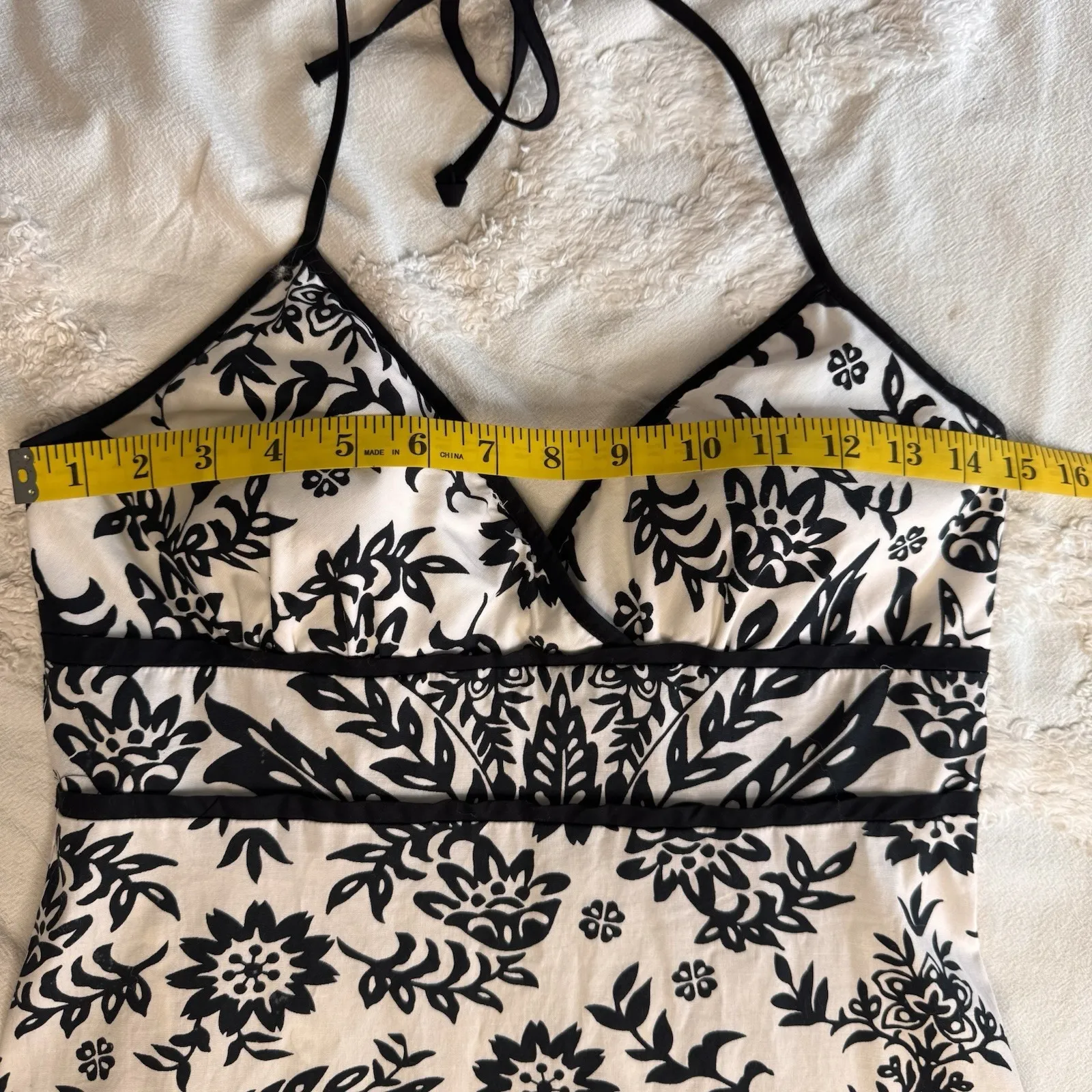 Speechless Y2K Sundress Juniors Size 9‎ Black White Floral Print Halter  Cotton - Image 15