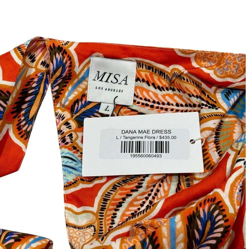 NWT! Misa Dana Mae Dress Tangerine Flora Maxi Dress - Size Large - Image 9