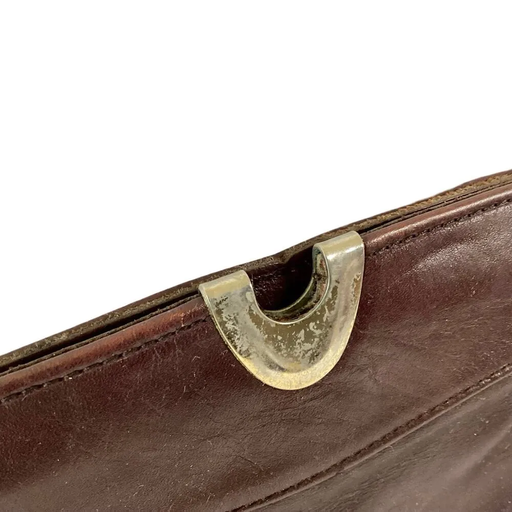 Vintage Brown Leather Clutch - Image 2