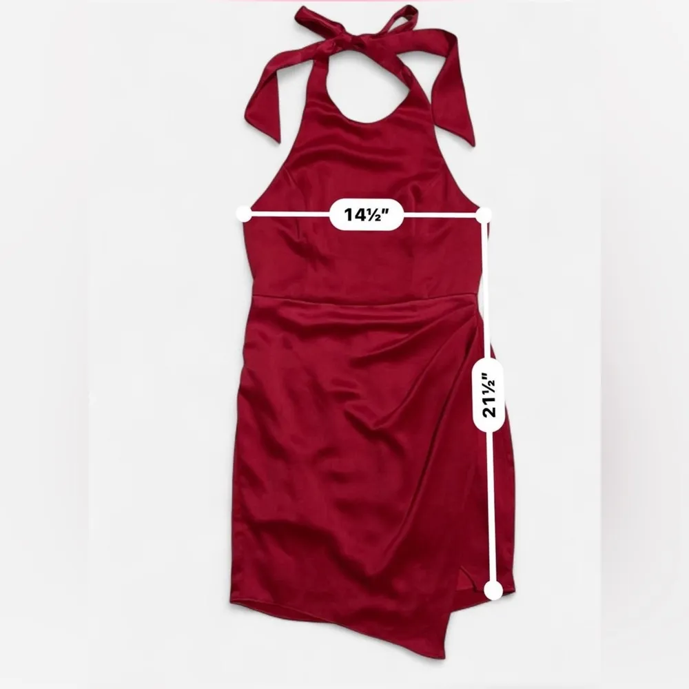 DO+BE Pink Satin Halter Mini Dress - Size Small - Image 5