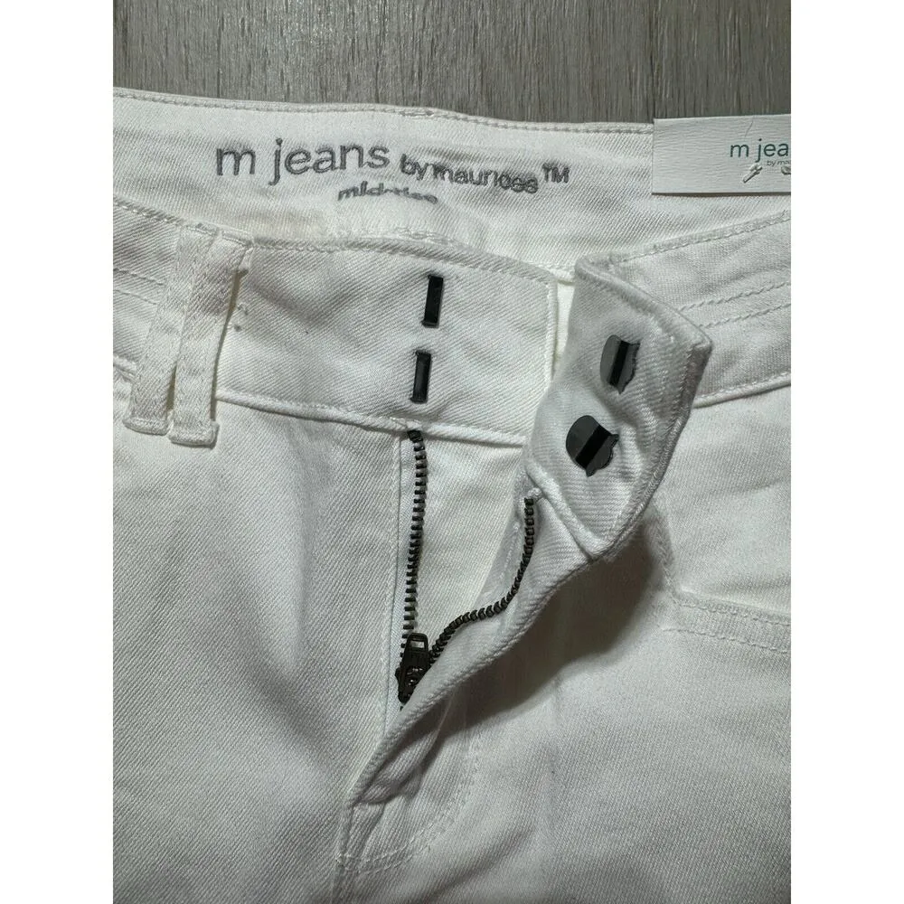 Maurices 21” Crop Capri Jeans White Women’s Size 10 Mid Rise Comfort Stretch New - Image 6