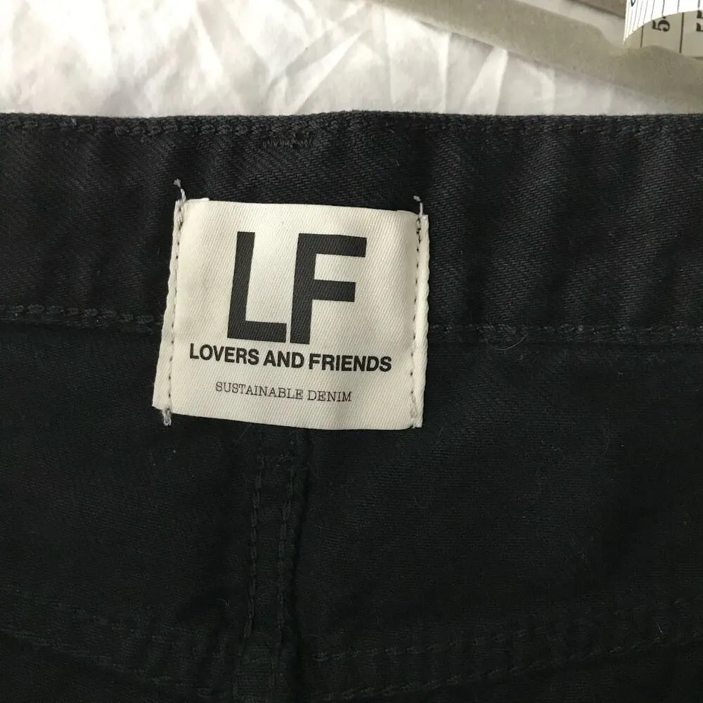 Lovers and Friends Jack High Rise Cut Off Frayed Raw Hem Black Shorts Size 28 - Image 6