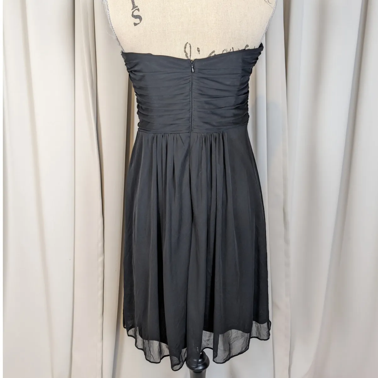 Vintage Blondie Nites Black Strapless Chiffon Cocktail Dress – Y2K - Image 15