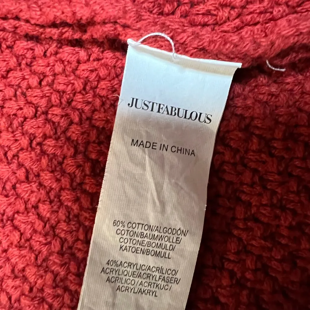 JustFab Long Line Open Front Knit Duster Cardigan Size Medium Boho Cottagecore - Image 6