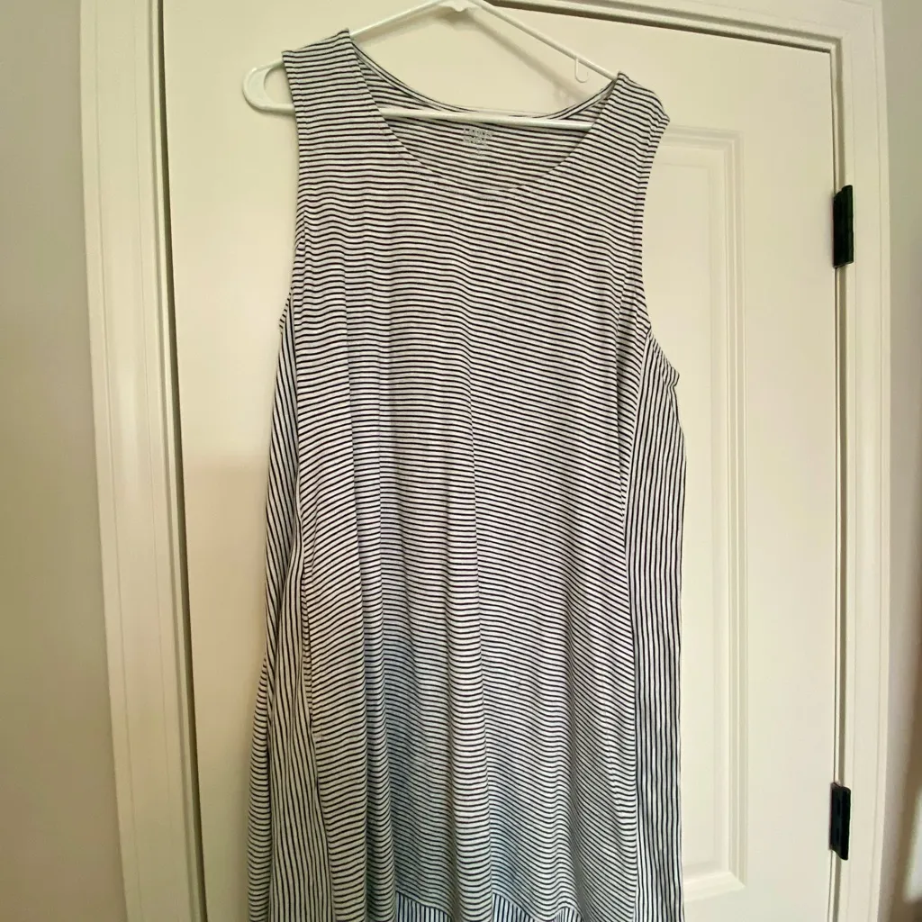 Lands’ End Striped Sleeveless Swing Dress w/ Pockets XL - Image 2
