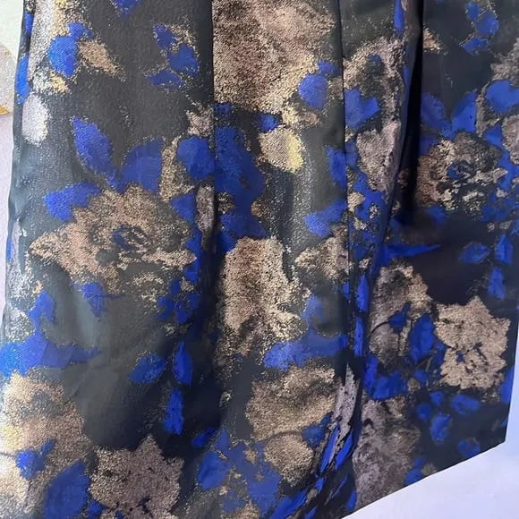 Donna Ricco Size 2 Blue and Bronze‎ Metallic Cocktail Dress NEW WITH TAGS - Image 5