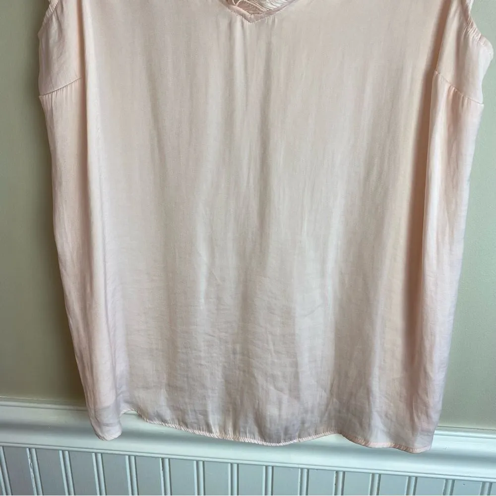 Lauren Conrad Pink Ruffle Trim Sleeveless Top Size L Girlcore Romantic Softgirl - Image 5