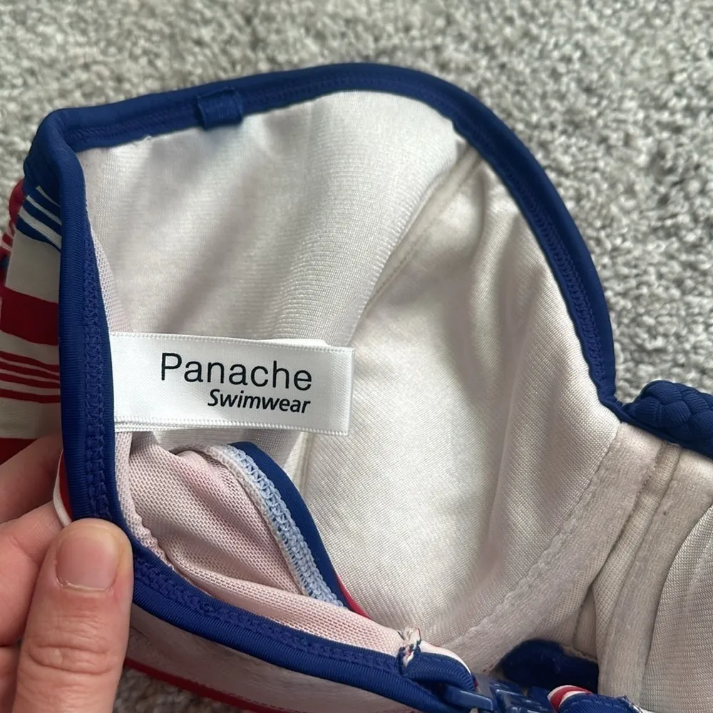 Panache Swim Women's Size M Stella Bikini Set Strapless Red White Blue Stripe Size M - Image 9