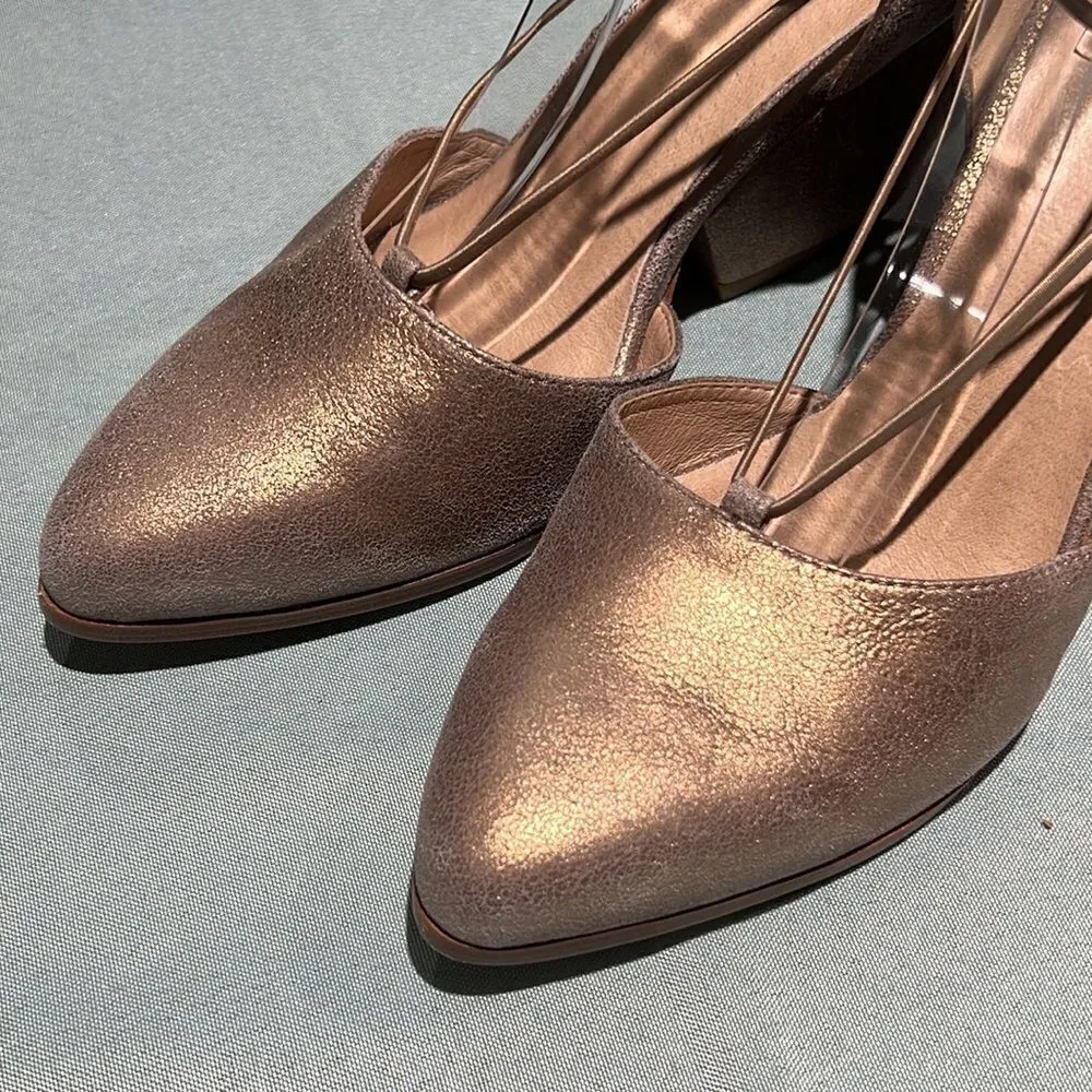 Eileen Fisher Ghillie‎ Rope Pump Heel Sandal Platinum Size 8.5 B48 - Image 3