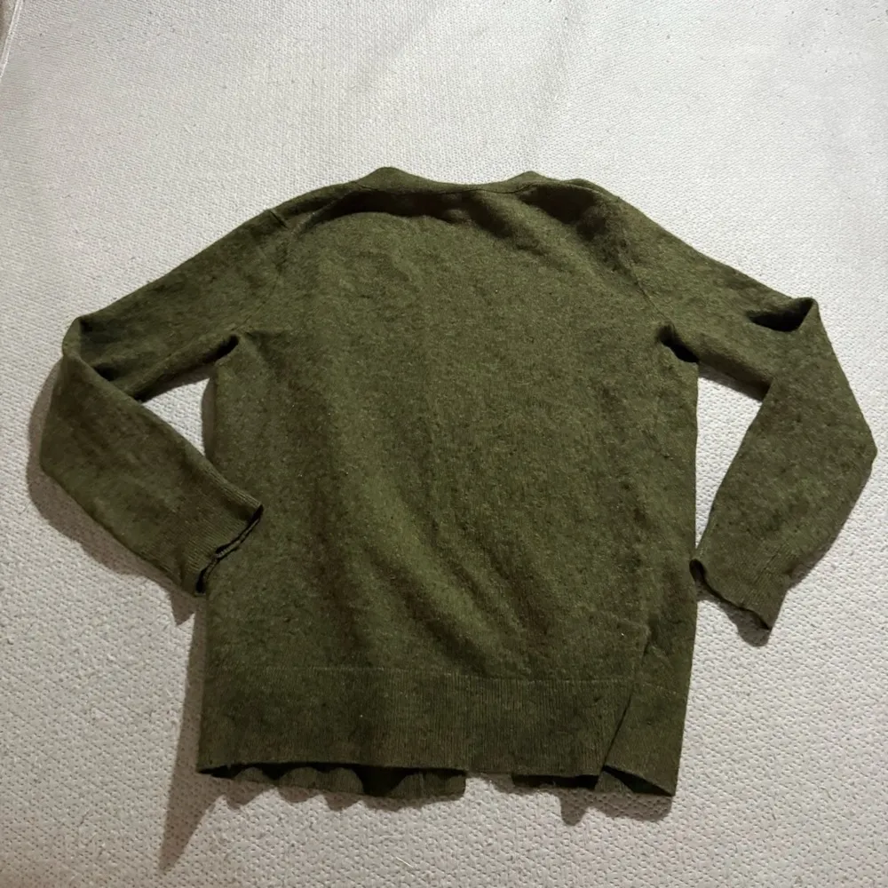 J. Crew Olive Green Khaki Women's Wool & Cotton Sweater Cardigan XS GUC - Image 4