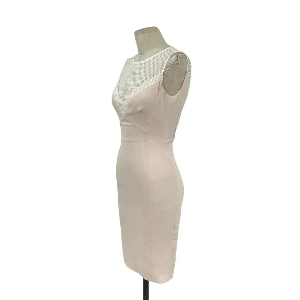 REISS Lansky‎ Pencil Dress Faint Rose Pink White Lace Size 0 - Image 7
