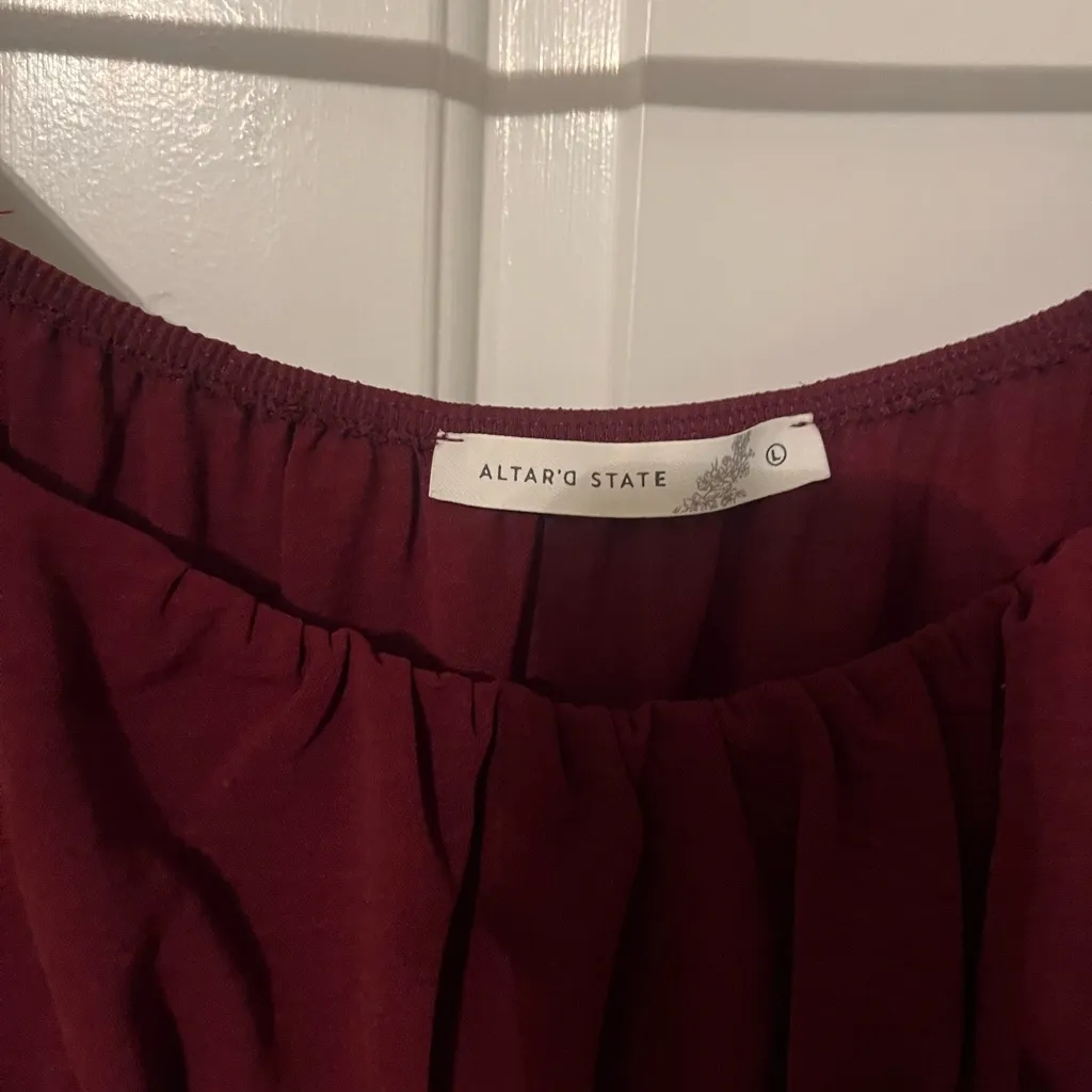 Altar'd State Burgundy Long Sleeve Dress - Image 2