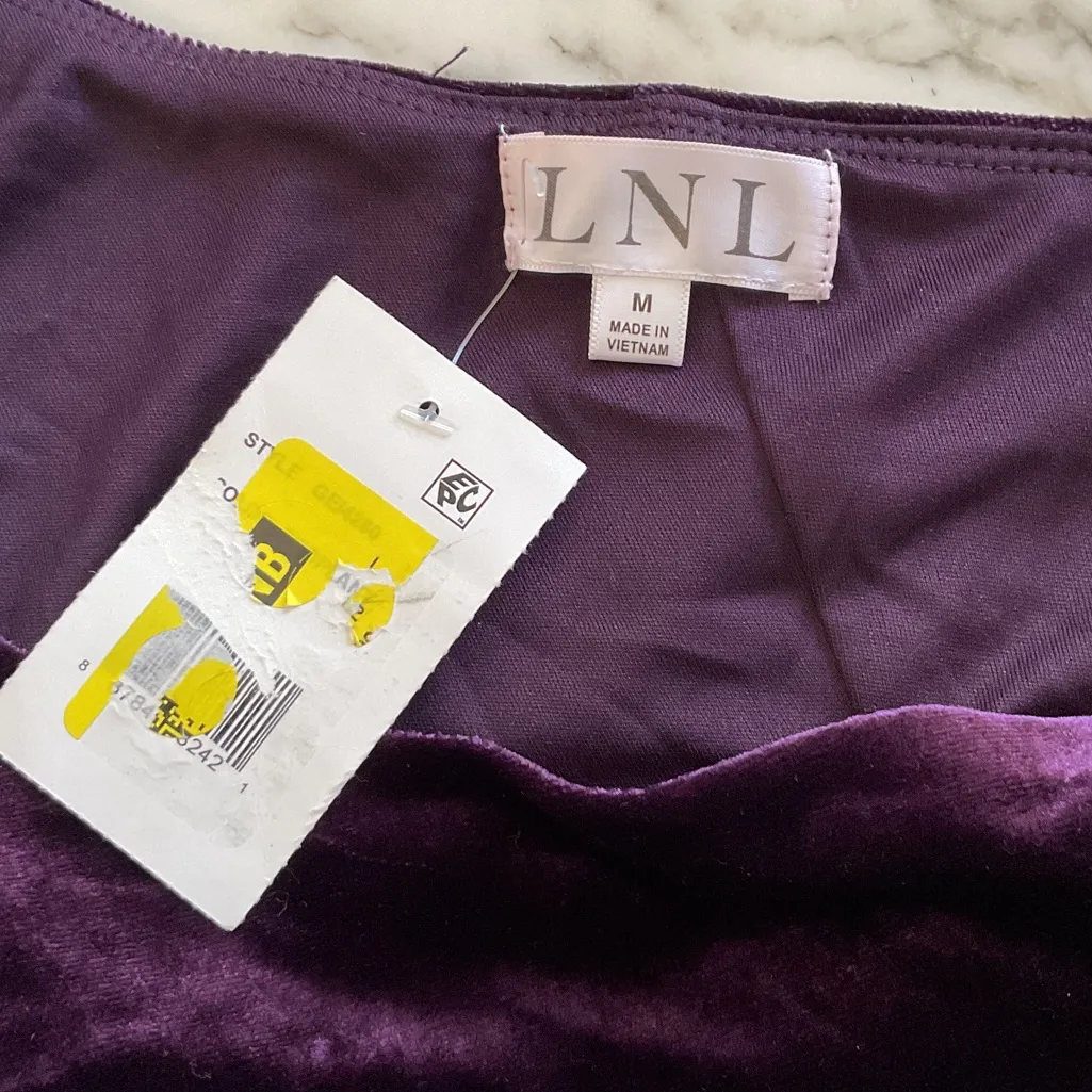 NWT LNL Purple Women's One Shoulder Velvet Mini Dress Sz S - Image 5