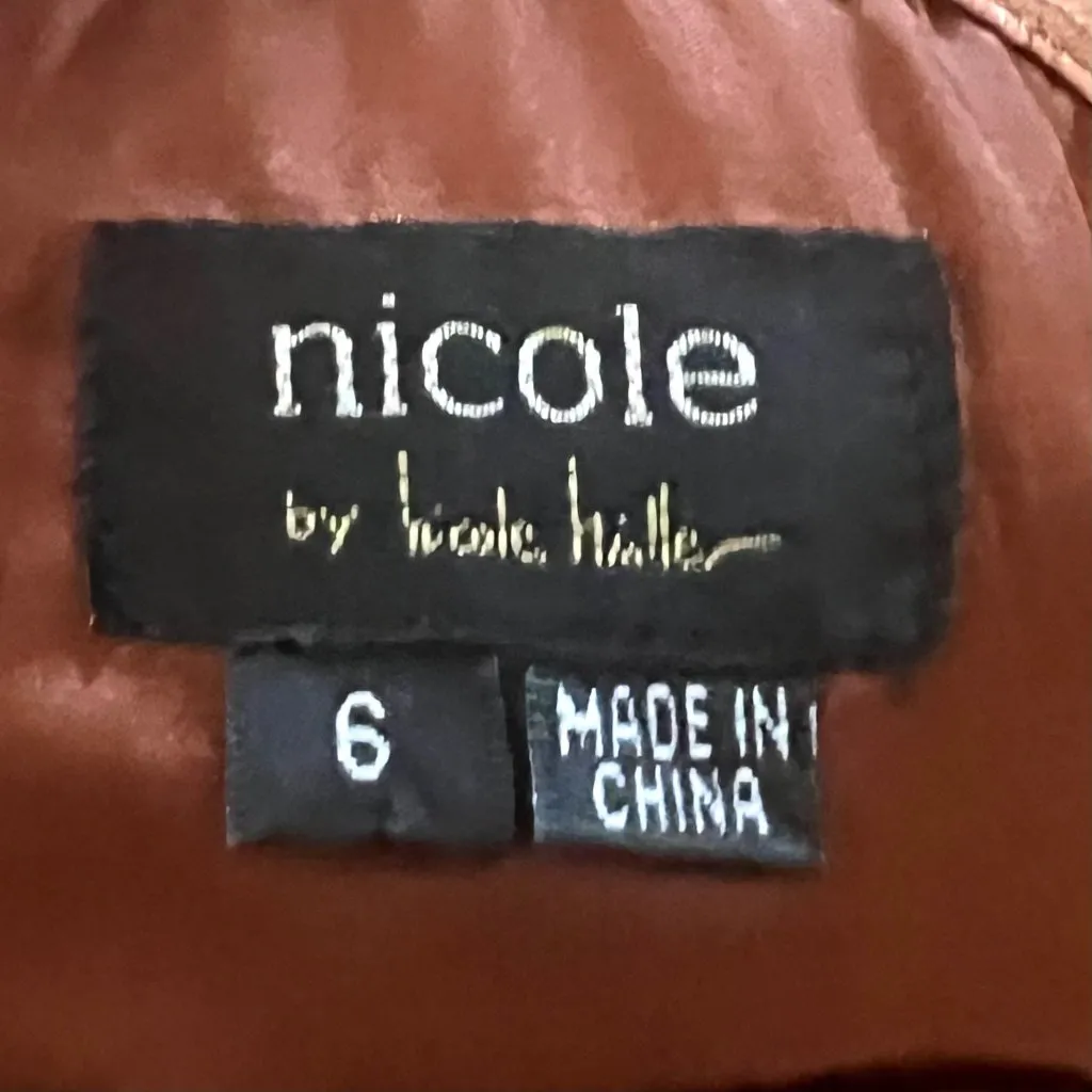 Nicole Miller Halter Scarf Satin Dress 6 Boho Floral Hippie Gypsy Festival Orange - Image 9