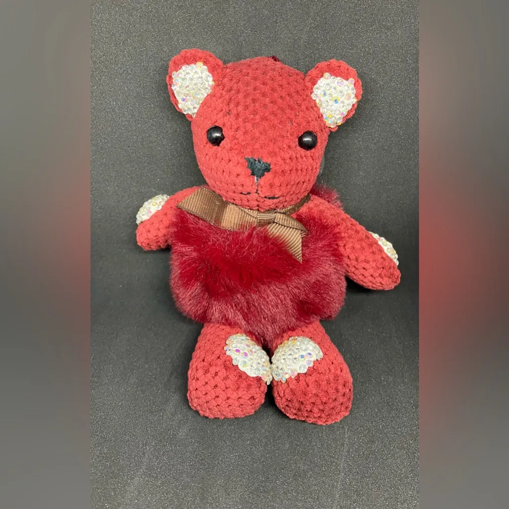 Chenille & Fur Bear Keychain/Bag Charm - Image 4