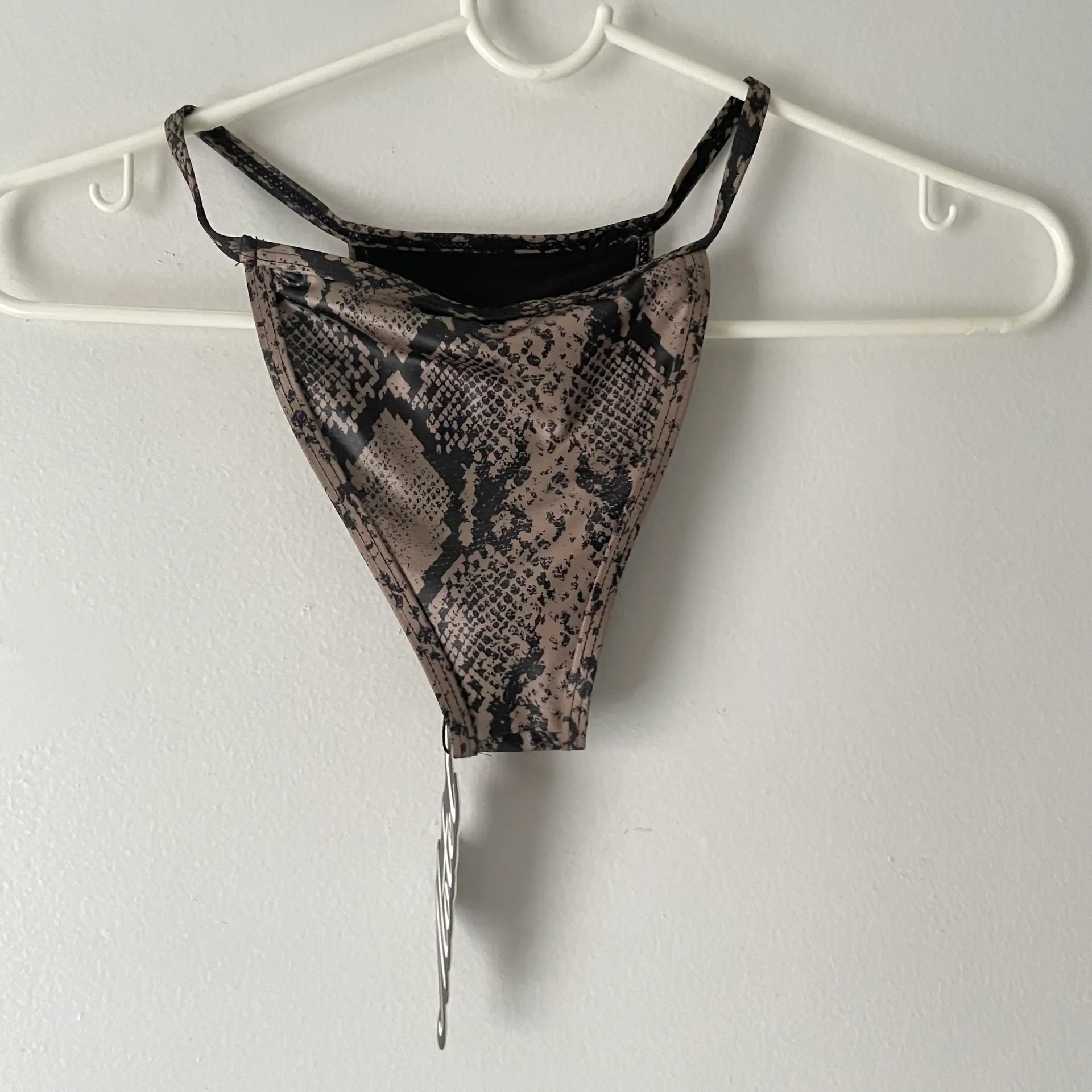 NWT  Taupe & Black Valter Snake Print Cheeky High Cut Bikini Bottom - Image 5